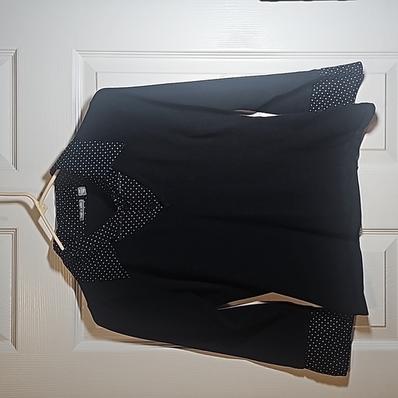 Apt. 9 Tops - APT 9 Layered Look Sweater Mock Button‎ Down Top Size M Petite Black White